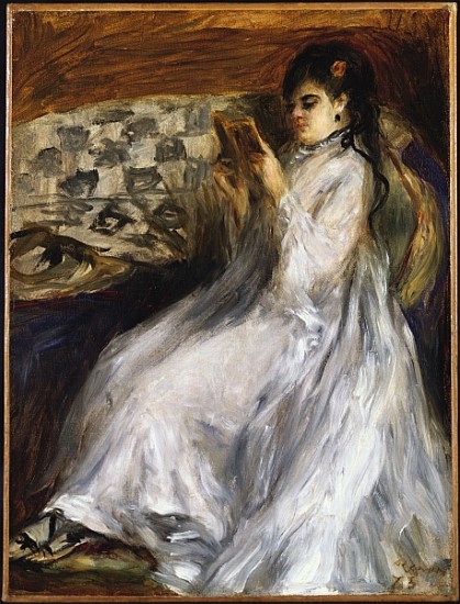 Woman in White Reading from Pierre-Auguste Renoir