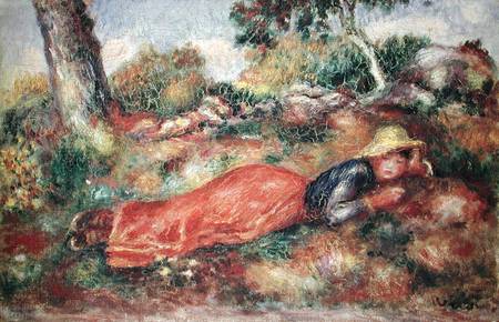Young Girl Sleeping on the Grass from Pierre-Auguste Renoir