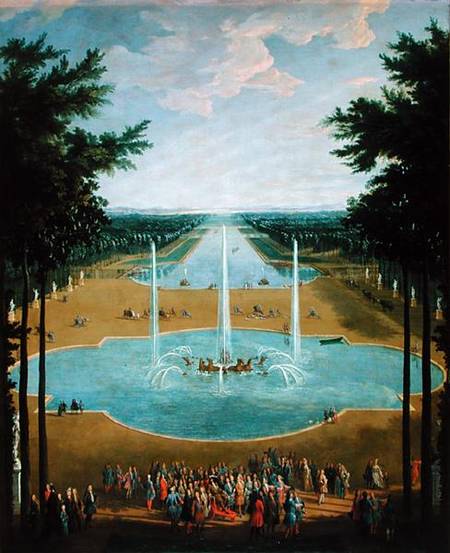 View of the Bassin d'Apollon in the gardens of Versailles from Pierre-Denis Martin