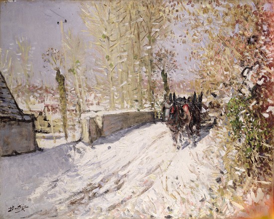 Winter landscape from Pierre-Eugène Montézin