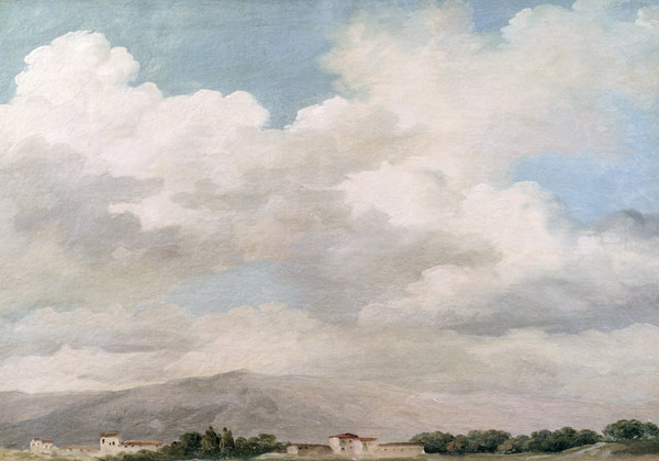 Study of the Sky at Quirinal (oil on paper mounted on card) from Pierre Henri de Valenciennes