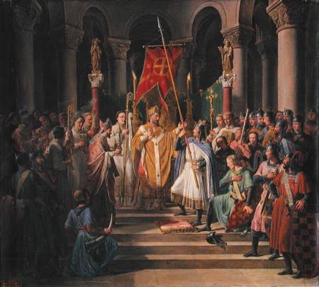 Philip Augustus (1165-1223) King of France Taking the Banner in St. Denis, 24th June 1190 from Pierre Henri Révoil