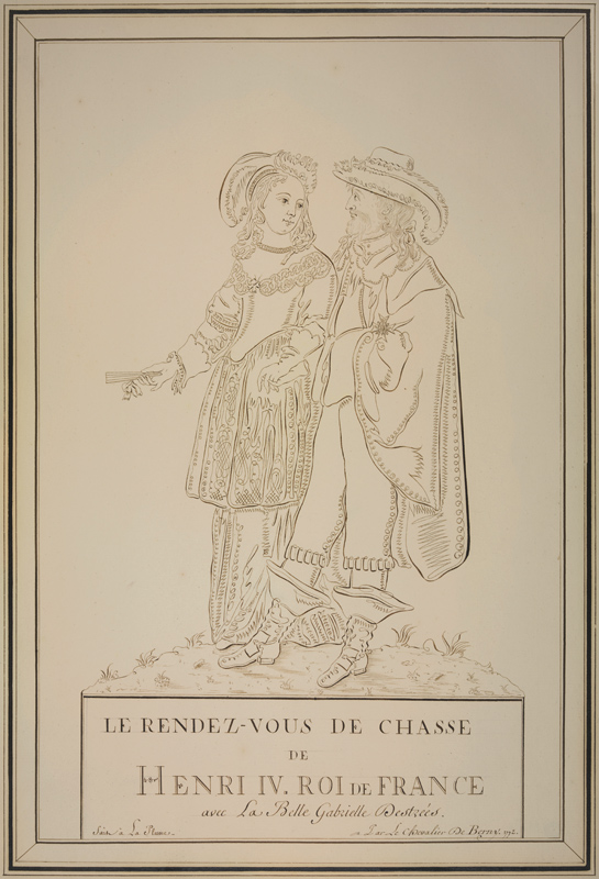Der König von Frankreich Henri IV. und Gabrielle dEstrées auf der Jagd from Pierre Jean Paul de Berny