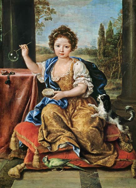 Marie-Anne de Bourbon (1666-1739) Mademoiselle de Blois, Blowing Soap Bubbles from Pierre Mignard
