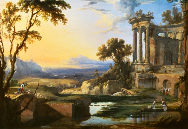 Italian landscape with ruins from Pierre Patel