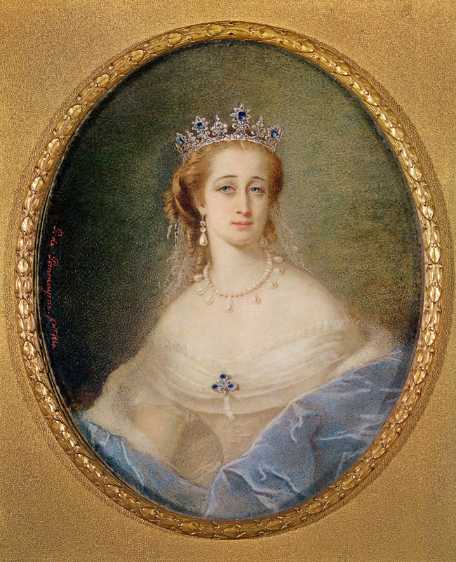 Portrait miniature of the Empress Eugenie (1826-1920) from Pierre Paul Emmanuel de Pommayrac