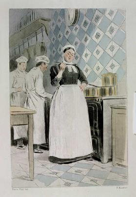 Der Koch aus La Femme a Paris von Octave Uzanne, gestochen von F. Masse, 1894
