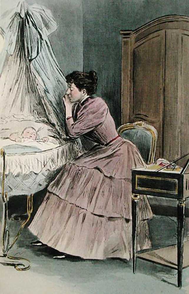 Die junge Mutter aus La Femme a Paris von Octave Uzanne, gestochen von F. Masse, 1894 from Pierre Vidal