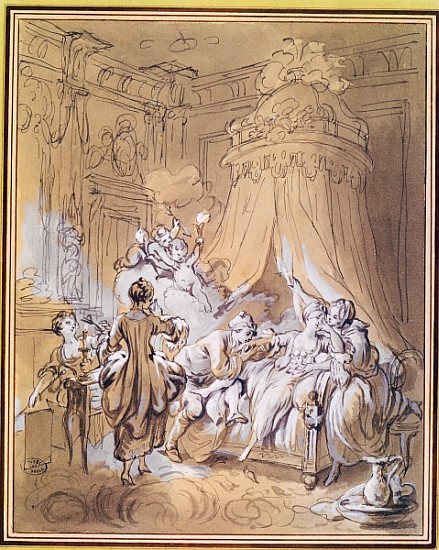 The Wedding Night (watercolour & ink on paper) from Pierre Antoine Baudouin
