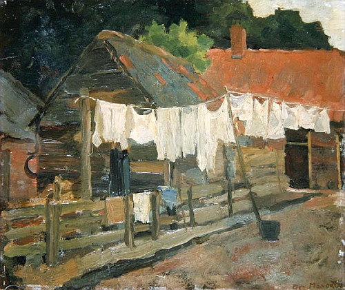 Farmhouse with Wash on the Line from Piet Mondrian