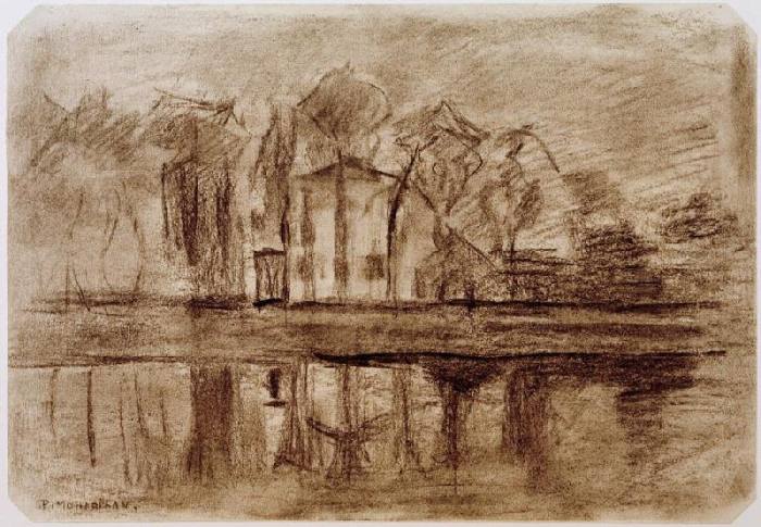 House with trees from Piet Mondrian