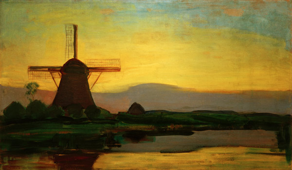 Oostzijd Mill In The Evening from Piet Mondrian