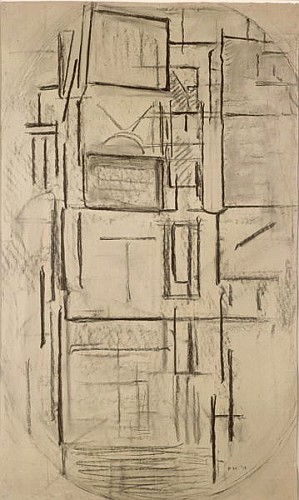 Side Facade: Study for Composition in Oval with Colour Planes 1 from Piet Mondrian