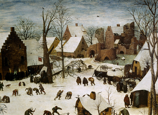 Die Volkszählung zu Bethlehem. Detail oben rechts from Pieter Brueghel d. Ä.