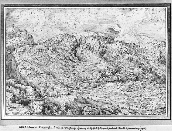 Alpine landscape from Pieter Brueghel d. Ä.