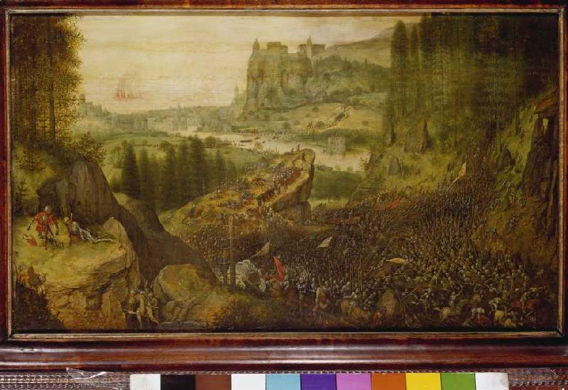 Der Selbstmord Sauls in der Schlacht auf dem Berg Gilboa. from Pieter Brueghel d. Ä.
