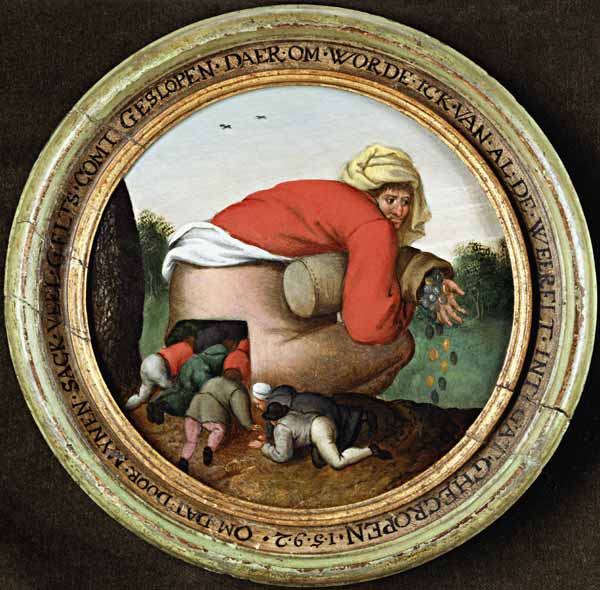 Der Mann mit dem Geldsack und seine Schmeichler from Pieter Brueghel d. J.