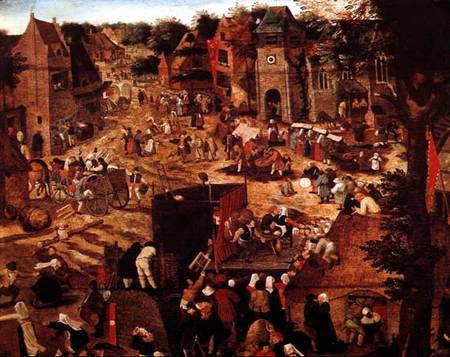 Kermesse with Theatre and Procession from Pieter Brueghel d. J.