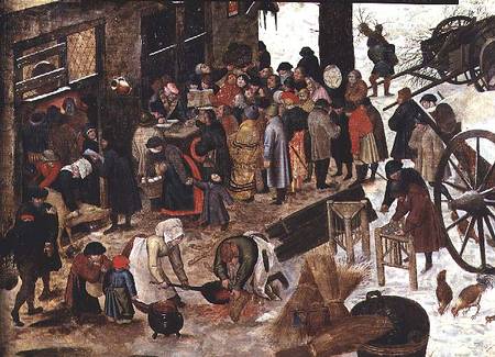 The Payment of the Tithe, or The Census at Bethlehem, detail from Pieter Brueghel d. J.