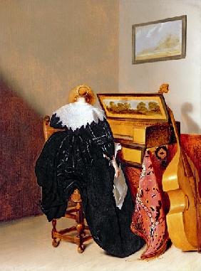Lady seated by a Virginal