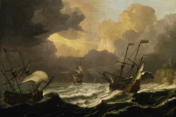 P.Coopse, Stormy sea and three ships from Pieter Coopse