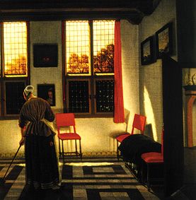 Dienstmagd in holländischem Interieur from Pieter Janssens Elinga