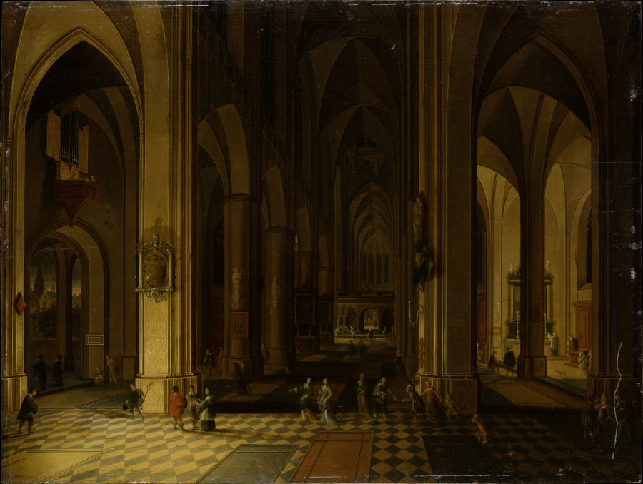 Das Innere einer gotischen Kirche bei Kerzenschein from Pieter Neefs d. J.