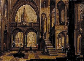Interieur einer gotischen Kirche from Pieter Neefs d.Ä. (Umkreis)