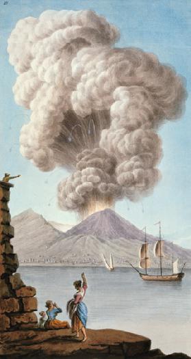 Eruption of Vesuvius, Monday 9th August 1779, plate 3, published as a supplement to 'Campi Phlegraei