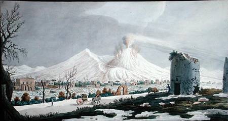 Vesuvius in Snow, plate V from 'Campi Phlegraei: Observations on the Volcanoes of the Two Sicilies', from Pietro Fabris
