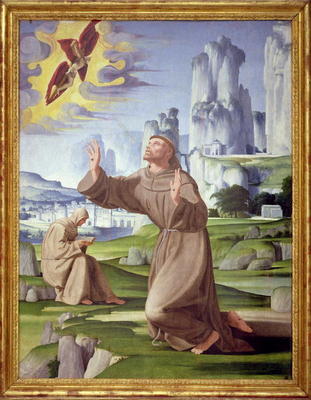 St. Francis Receiving the Stigmata (tempera on panel) (see also 59263) from Pietro Francione