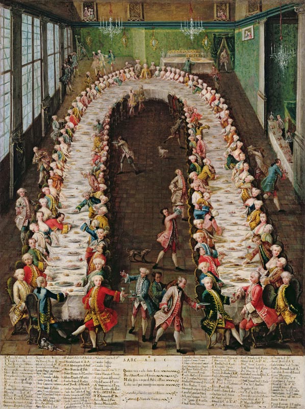 The Banquet at Casa Nani, Given in Honour of their Guest, Clemente Augusto, Elector Archbishop of Co from Pietro Longhi