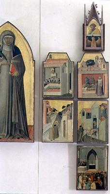 Scenes from the Life of the Blessed Humility: detail of right hand side, spire depicts St. Luke and from Pietro Lorenzetti