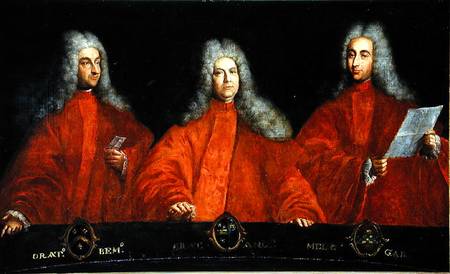 Portrait of three lawyers, Orazio Bembo, Orazio Angarano and Melchior Gabriel from Pietro Uberti