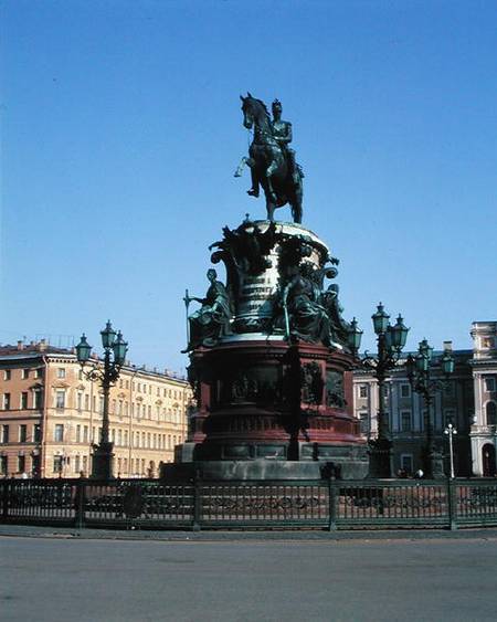 Equestrian monument to Tsar Nicholas I (1796-1855) 1856-59 (photo) from Piotr Klodt