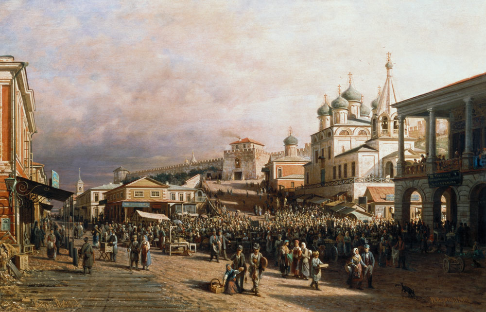 Market in Nishny, Novgorod from Piotr Petrovitch Weretshchagin