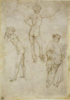 Two male figure studies and Saint Peter