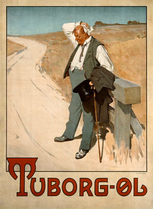 Werbeplakat für Tuborg-Bier, 1900, von Erich Henningsen from Plakatkunst