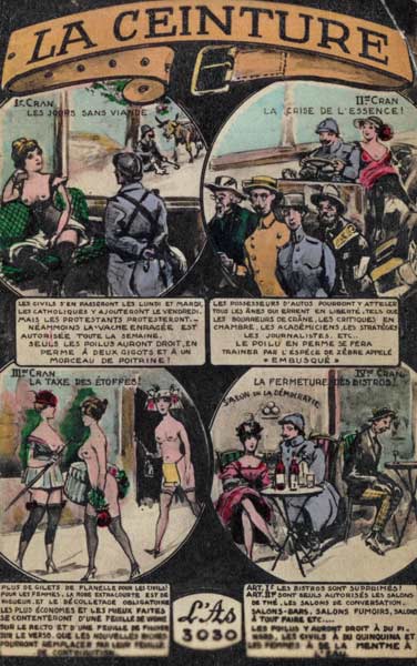 Satirical poster on the restrictions during the First World War from Plakatkunst