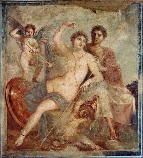 Ares und Aphrodite from Pompeji, Wandmalerei