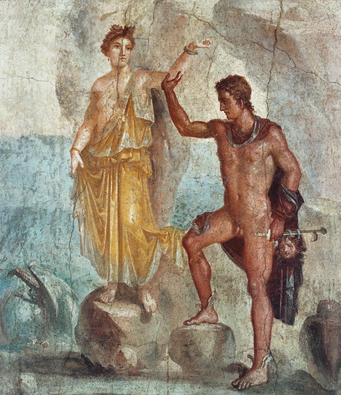 Perseus befreit Andromeda. from Pompeji, Wandmalerei