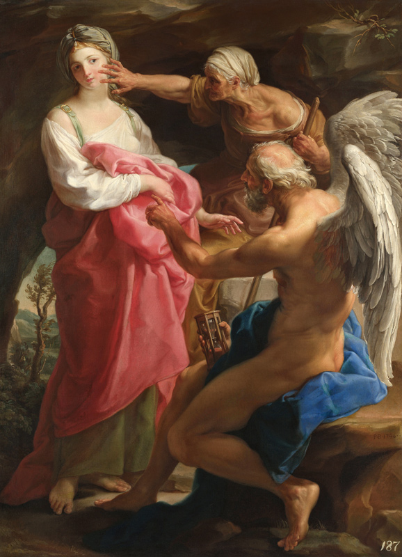 Time orders Old Age to destroy Beauty from Pompeo Girolamo Batoni