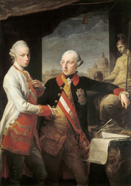 Emperor Joseph II with Grand Duke Pietro Leopoldo of Tuscany from Pompeo Girolamo Batoni