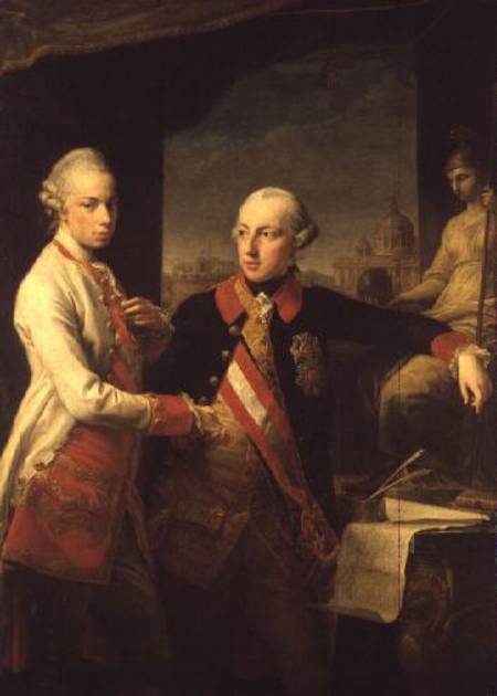 Kaiser Joseph II (1741-90), and the Grand Duke Leopold of Tuscany, 1769 from Pompeo Girolamo Batoni