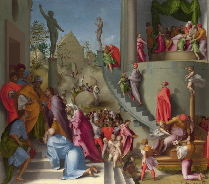 Joseph with Jacob in Egypt (from Scenes from the Story of Joseph) from Pontormo,Jacopo Carucci da