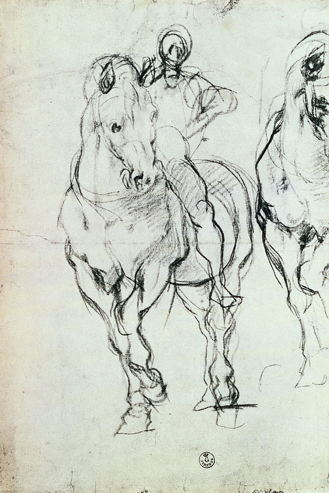 Study of a horseman for 'The Israelites Quenching Their Thirst in the Desert' from Pontormo,Jacopo Carucci da