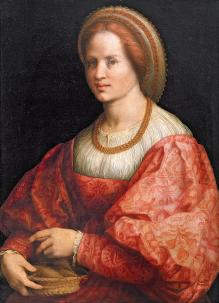 Portrait of a Woman with a Basket of Spindles from Pontormo,Jacopo Carucci da
