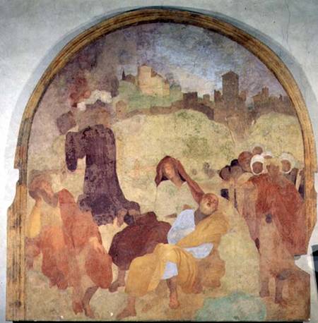 Christ in the Garden, lunette from the fresco cycle of the Passion from Pontormo,Jacopo Carucci da
