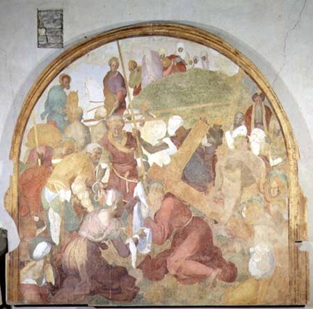 The Road to Calvary, lunette from the fresco cycle of the Passion from Pontormo,Jacopo Carucci da