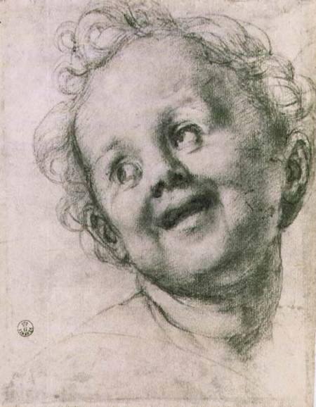 Study of a putto for the 'Holy Family with Saints' (Pucci altarpiece) in the Church of San Michele V from Pontormo,Jacopo Carucci da
